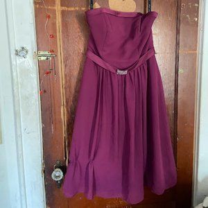 fushia strapless homecoming dress